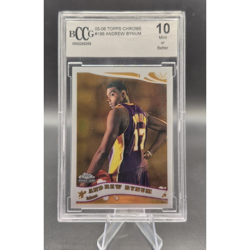 2005 Topps Chrome Andrew Bynum 186 Rookie RC Lakers BCCG 10 Mint